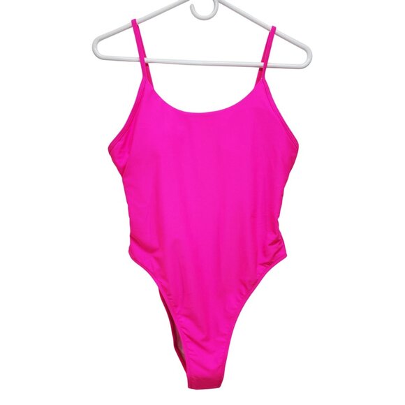 Hot Pink Womens One-Piece Swimsuit With Adjustable Straps Size Large - Picture 1 of 9